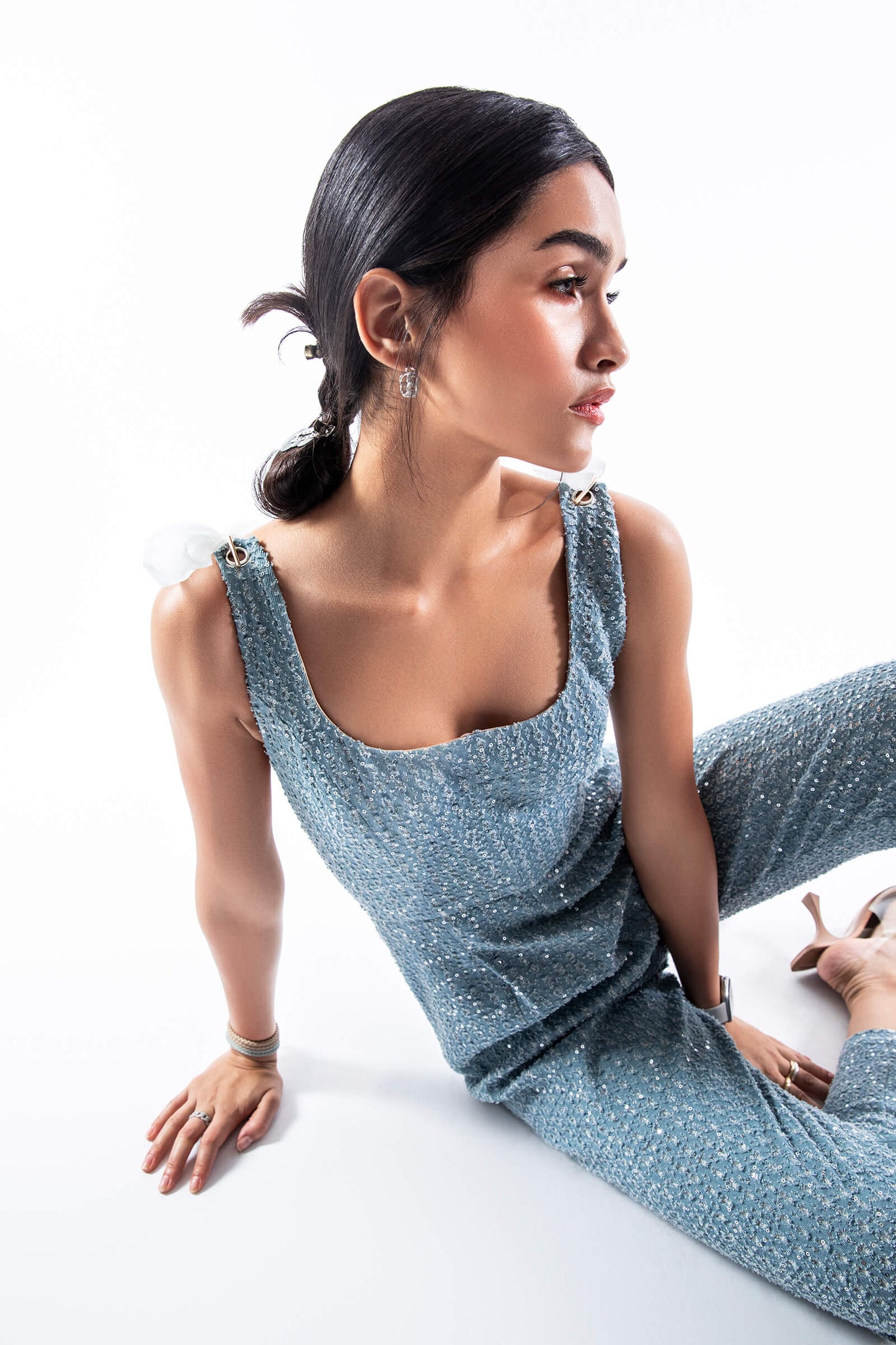 Sequin Embellished Overalls
