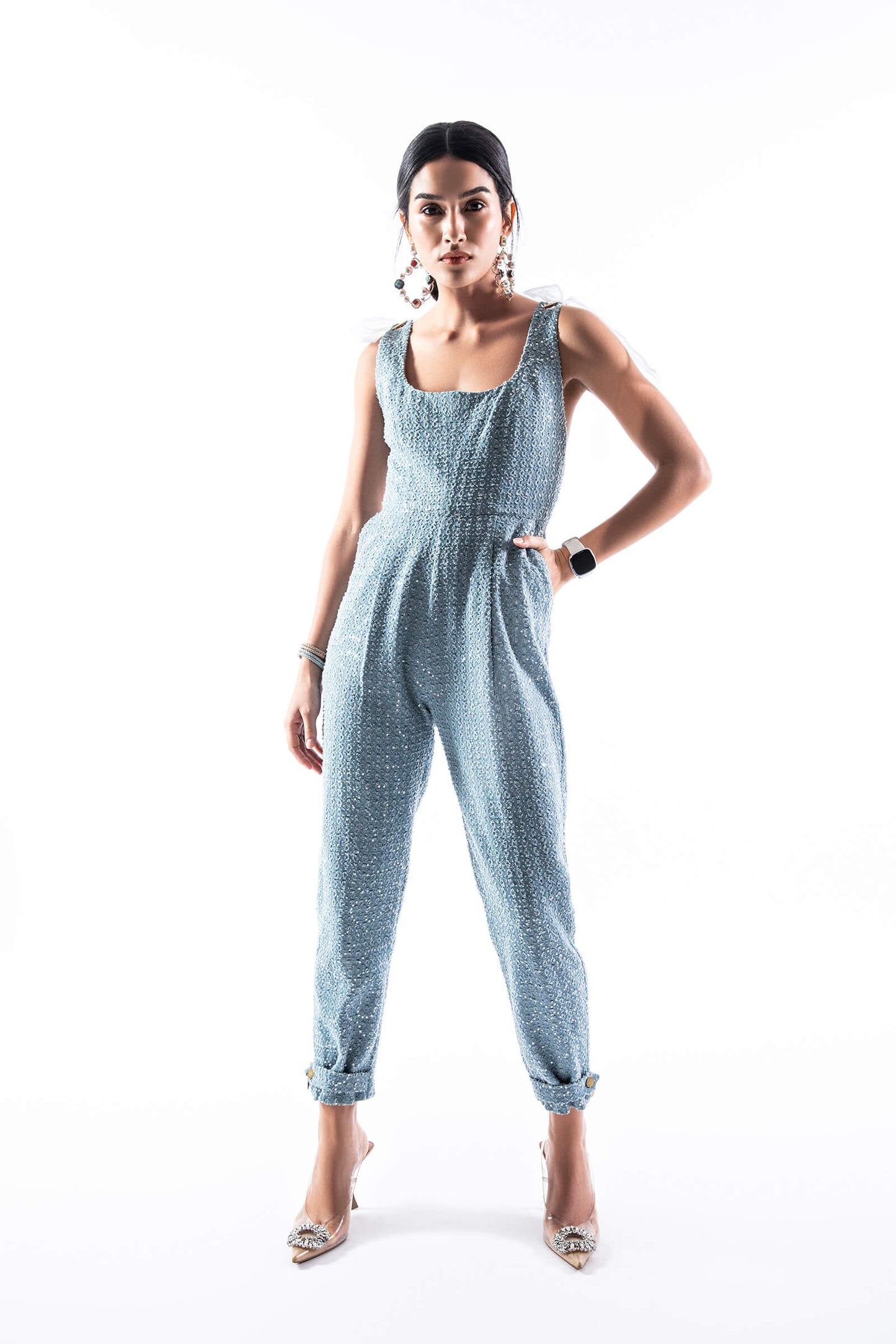 Sequin Embellished Overalls