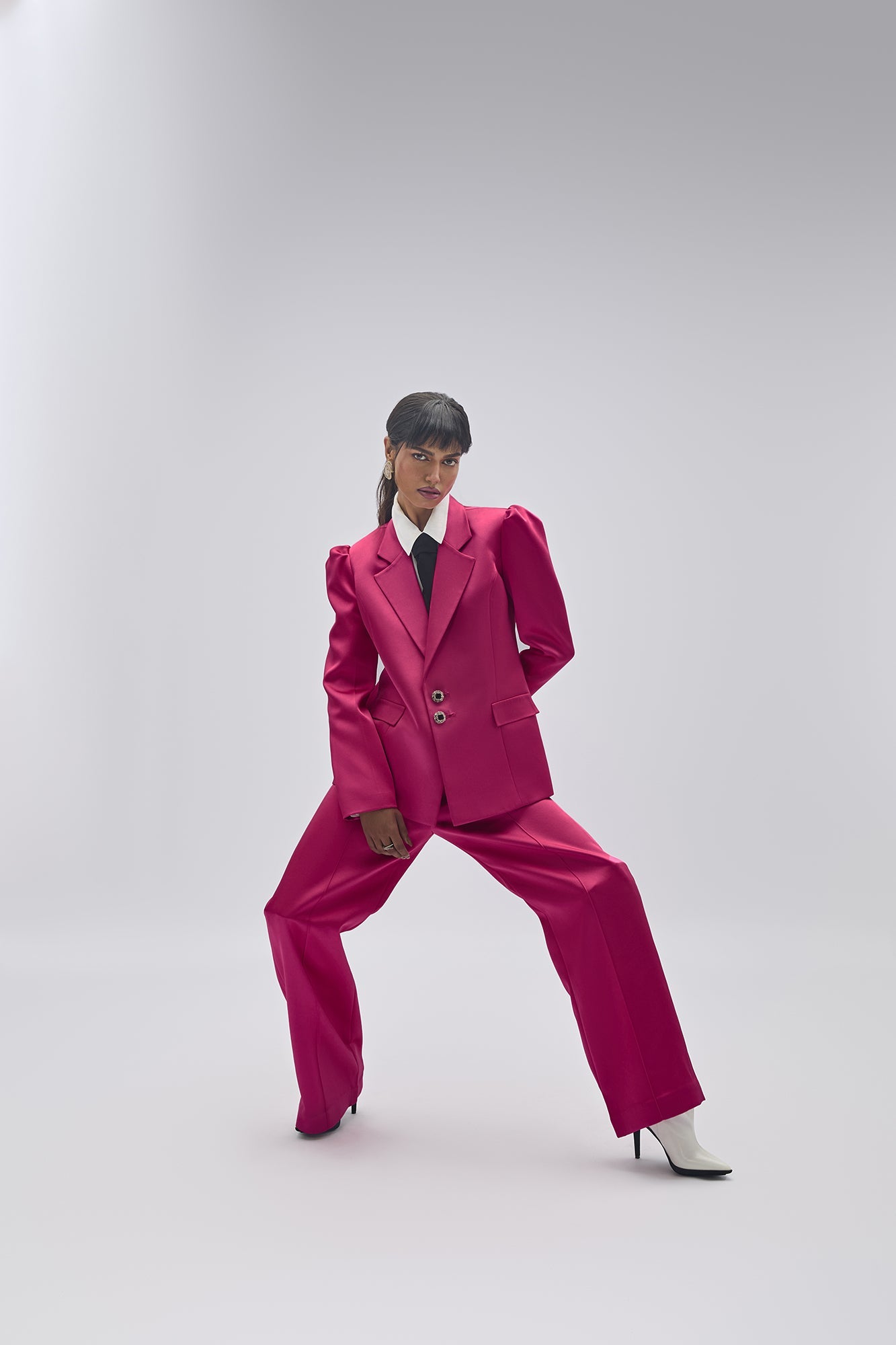 FUSCHIA PINK TAILORED PANTSUIT