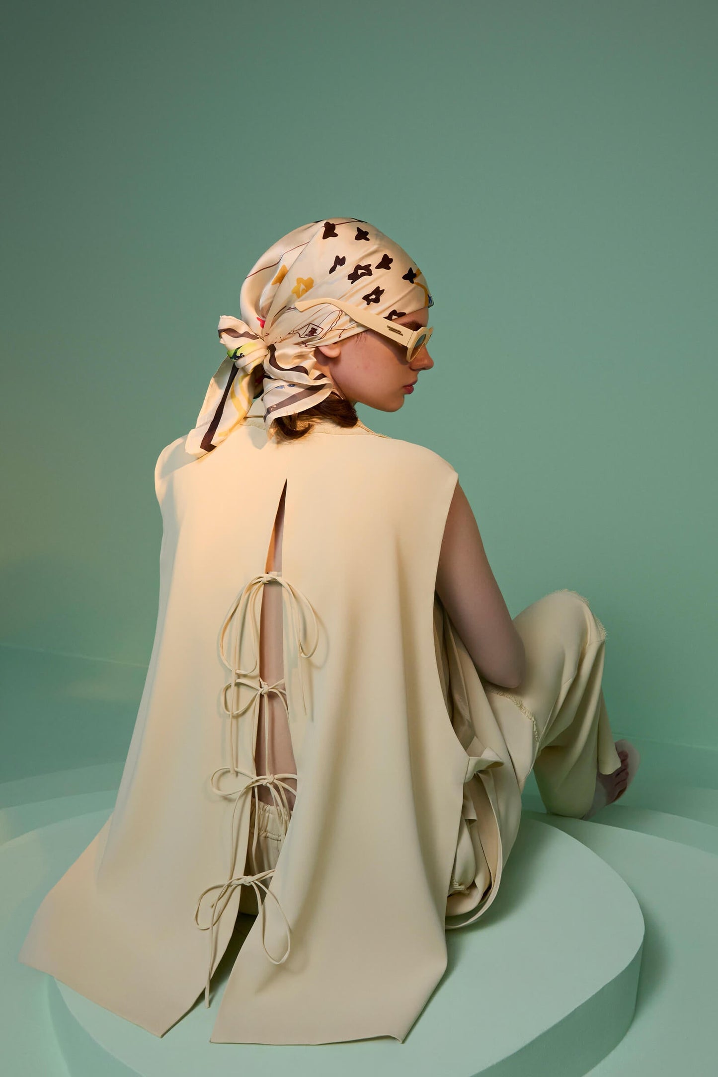 Butterscotch Sleeveless Vest With Back Tie Detail
