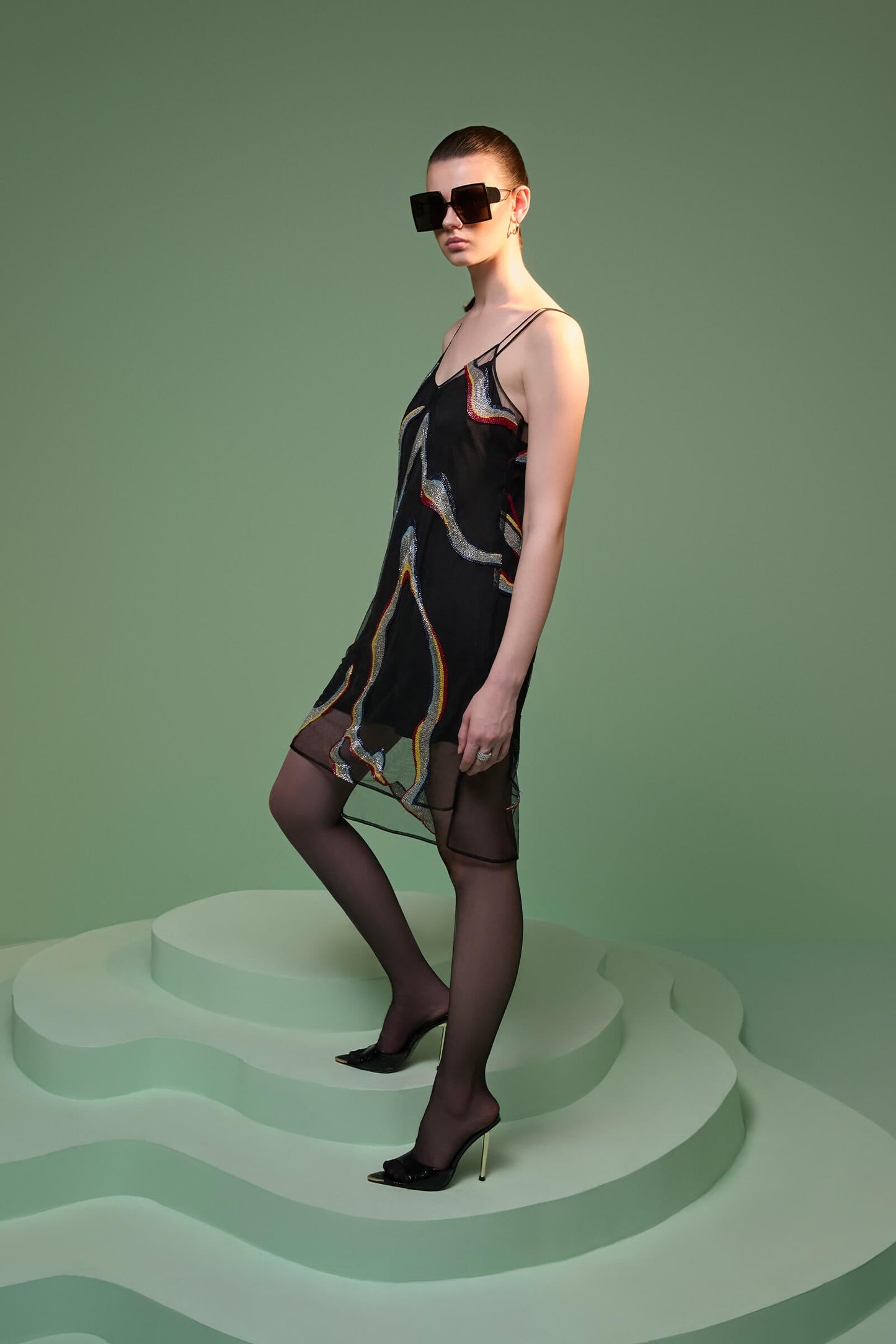 Black Iris Slip Dress
