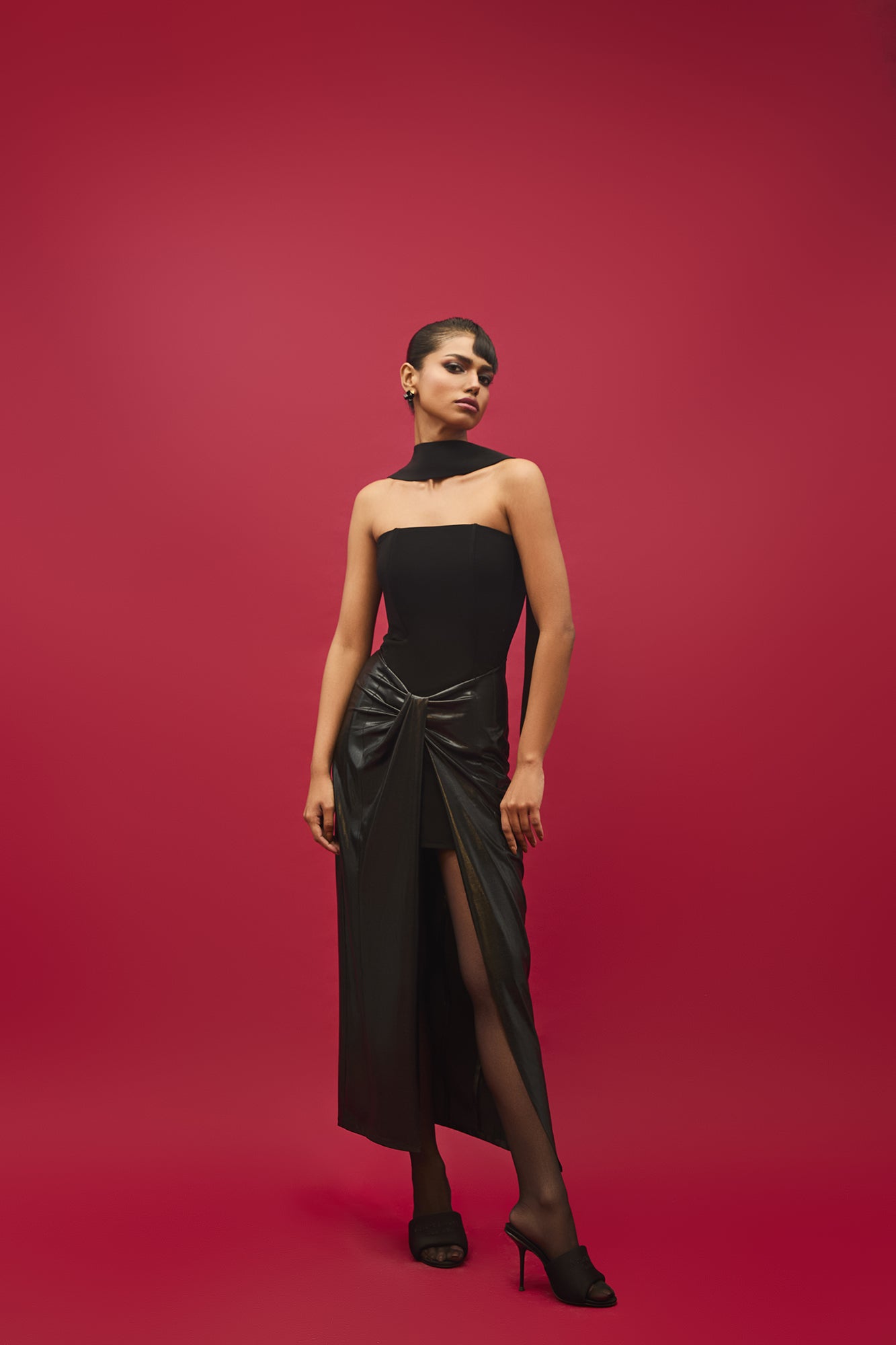BLACK WRAP DRESS