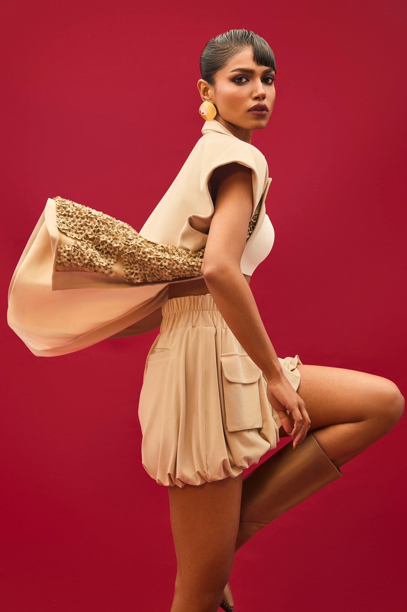 NUDE BUBBLE SKIRT