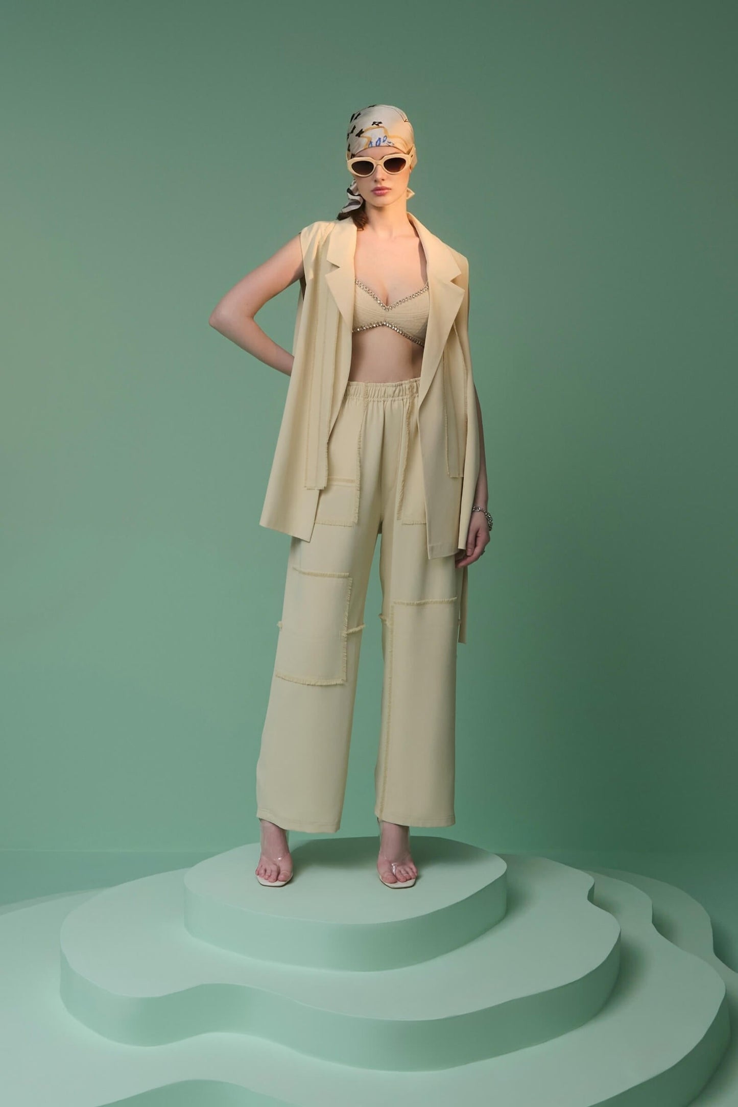 Butterscotch Trousers With Fray Detail
