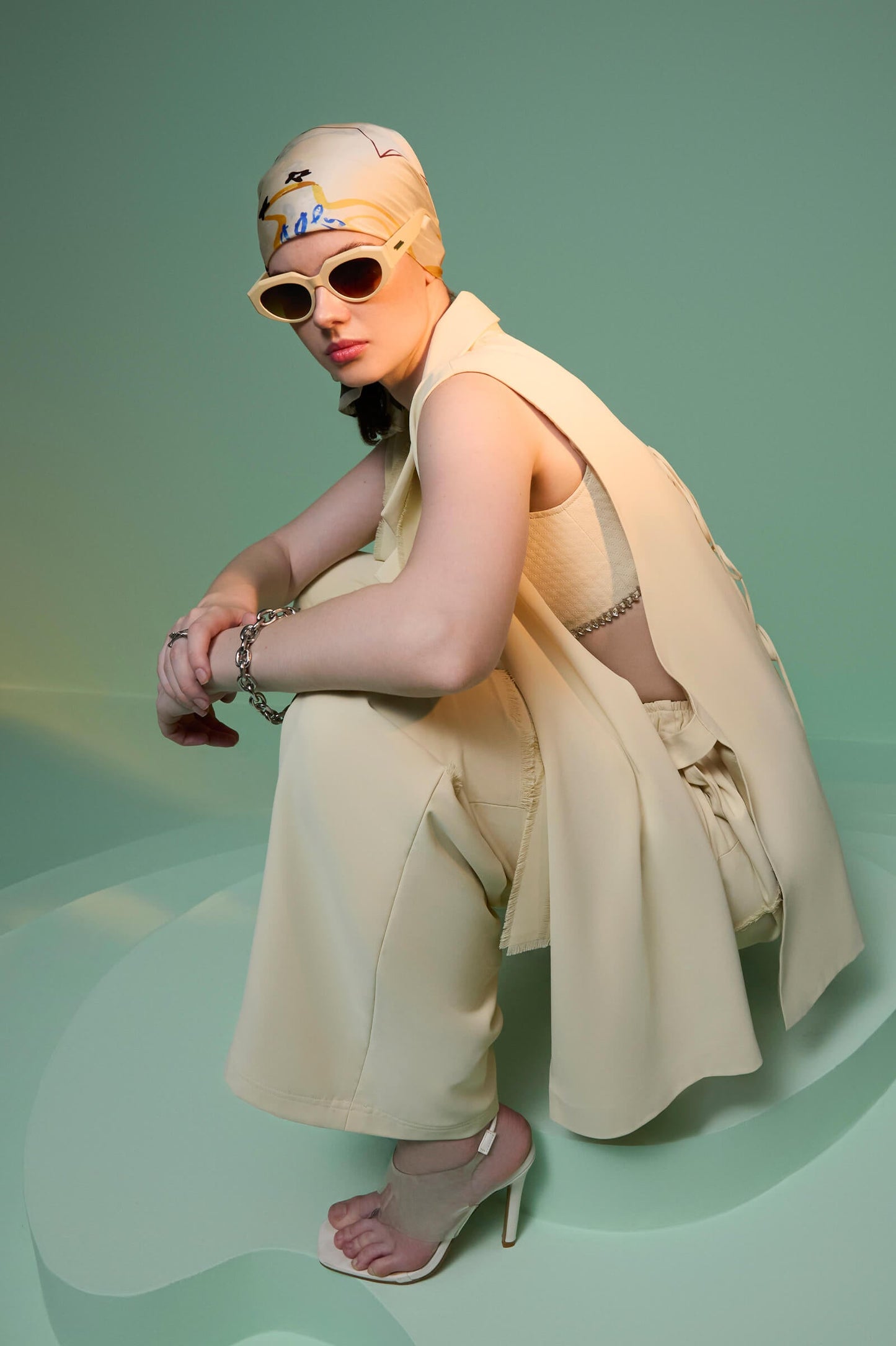 Butterscotch Trousers With Fray Detail